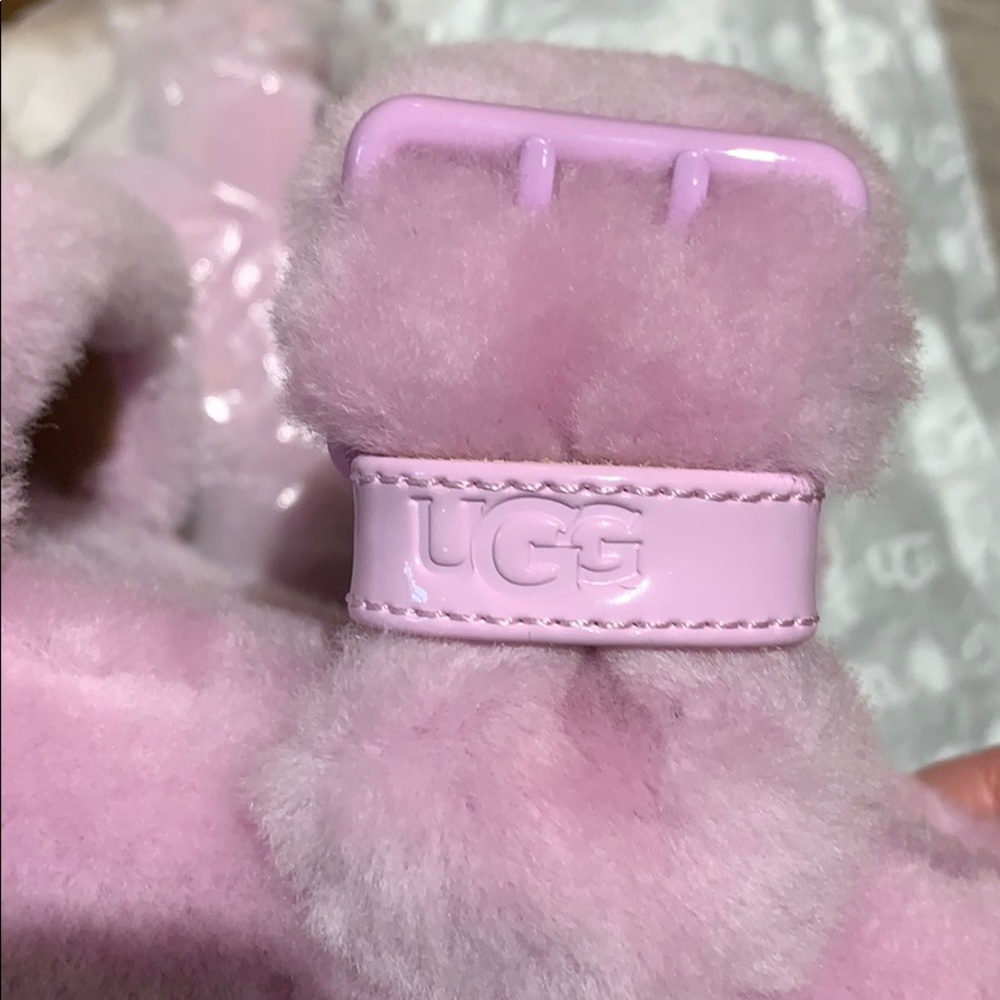 Nib Ugg Pink Fuzz Yeah Slipper Slides No Box - image 7